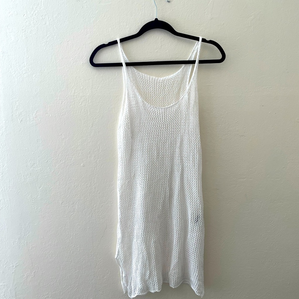 Woven white swimwear dress cover up